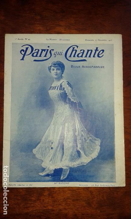 Sammeln von Zeitschriften und Zeitungen: PARIS CHI CHANTE NUMERO 49 A&Ntilde;O 1903 MUSICA PARTITURA