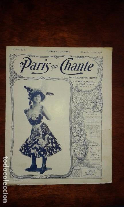 Collezionismo di Riviste e Giornali: PARIS CHI CHANTE NUMERO 30 A&Ntilde;O 1903 MUSICA PARTITURA