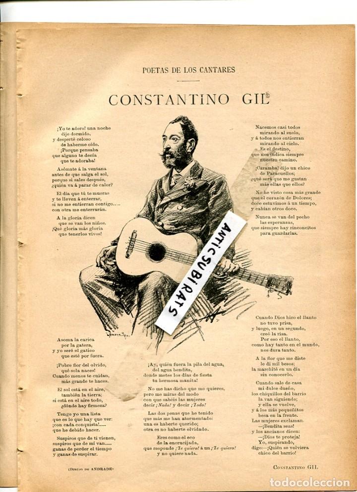 Coleccionismo de revistas y peri&oacute;dicos: REVISTA A&Ntilde;O 1895 CONSTANTINO GIL GUITARRISTA GUITARRA FREGOLI JULIO ROMERO GARMENDIA CHINA TRIBUNAL