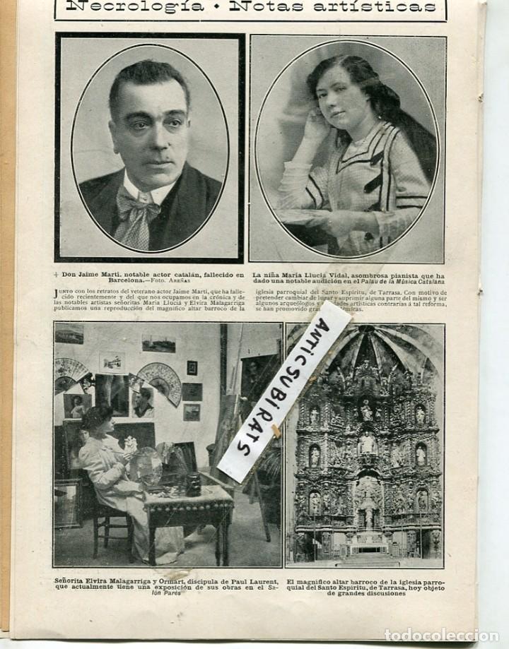 Collection Magazines and Newspapers: REVISTA A&Ntilde;O 1912 ELVIRA MALAGARRIGA ORMART PINTORA MARIA LLUCIA VIDAL PIANISTA DEL PALAU DE LA MUSIC