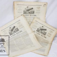 Coleccionismo de Revistas y Periódicos: 3 PRIMEROS NÚMEROS DEL PERIÓDICO EL CAÑÓN RAYADO. AÑO 1859, Nº 1, 2 Y 3 - GUERRA DE ÁFRICA / RIF