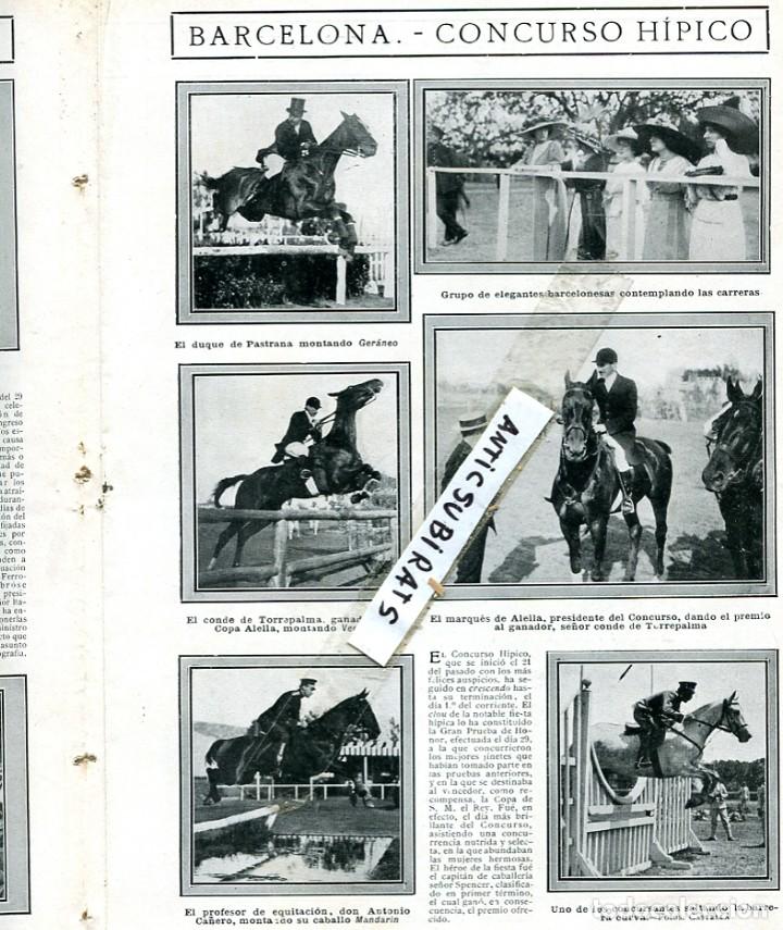 Coleccionismo de Revistas y Peri&oacute;dicos: REVISTA A&Ntilde;O 1912 CONCURSO HIPICO EN BARCELONA HIPICA CICLISTS CICLISMO EN BILBAO ADARRAGA BLANCO OCA