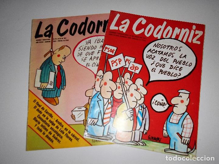 Coleccionismo de Revistas y Peri&oacute;dicos: 2 REVISTA DE LA CODORNIZ N&ordm;S 1829 Y 1825 (A&Ntilde;O 1977)