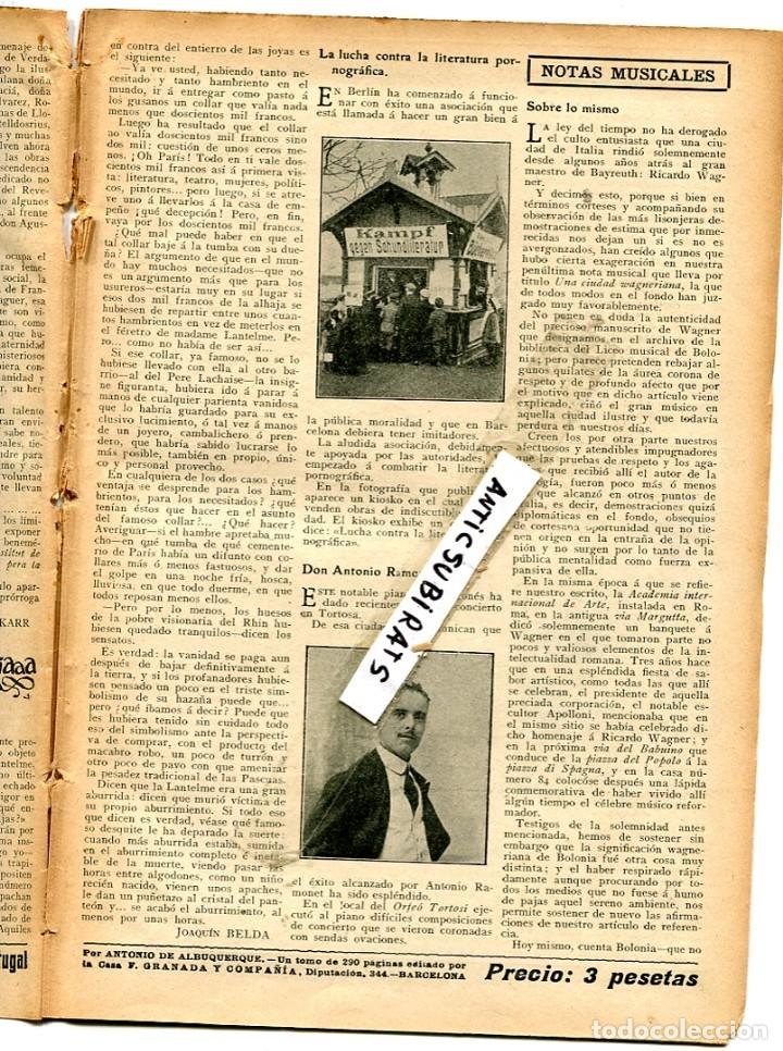 Sammeln von Zeitschriften und Zeitungen: REVISTA A&Ntilde;O 1912 PIANISTA DE BARCELONA ANTONIO RAMONET CINE MUDO MODERNO DE SANT FELIU DE LLOBREGAT