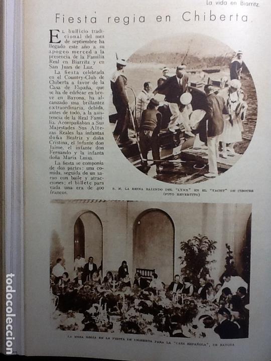 Colecionismo de Revistas e Jornais: FIESTA REGIA EN CHIBERTA.LA VIDA EN BIARRITZ.FAMILIA REAL .HOJAS REVISTA A&Ntilde;O 1930