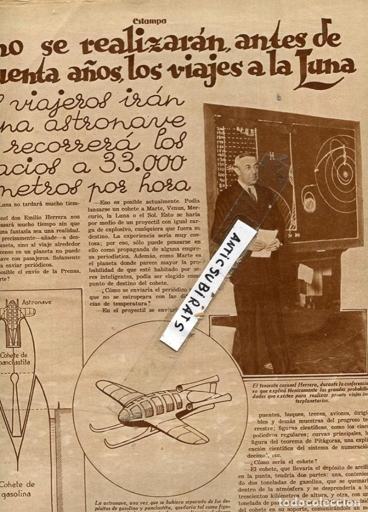 Collectionnisme de Revues et Journaux: REVISTA 1932 PROYECTO DE VIAJE A LA LUNA SANTIAGO MASSANA URGELLES JUGADOR DEL FUTBOL CLUB BARCELONA