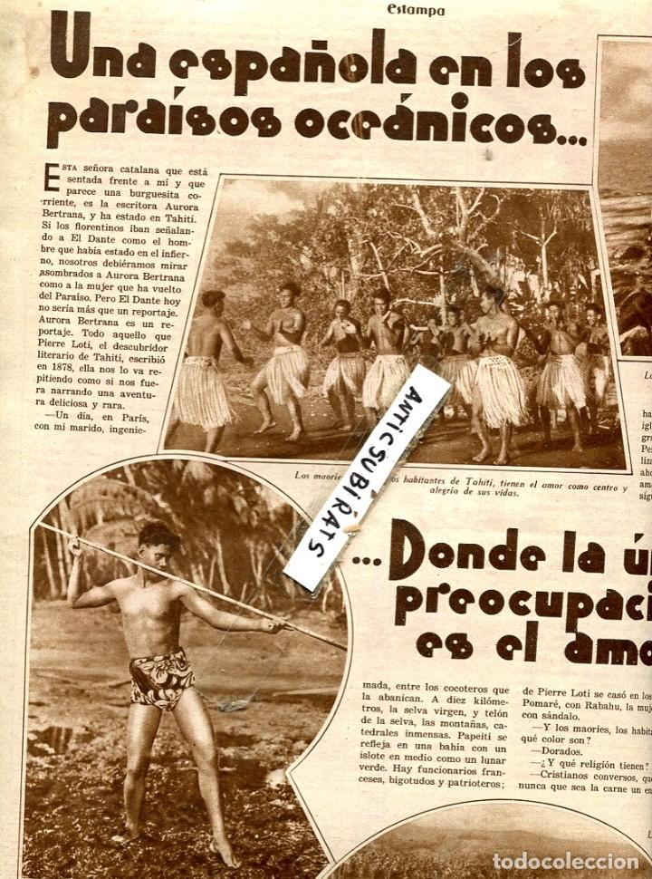 Coleccionismo de Revistas y Peri&oacute;dicos: REVISTA 1932 AURORA BERTRAN EN LA POLINESIA TAHITI BERGA LAPONIA CLEPTOMANO EN CHESTE XEST