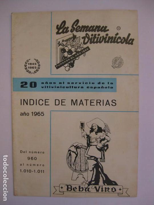 Collection Magazines and Newspapers: La Semana Vitivin&iacute;cola - &iuml;ndice de Materias 1965 - Del N&ordm; 960 al 1010-1011 -