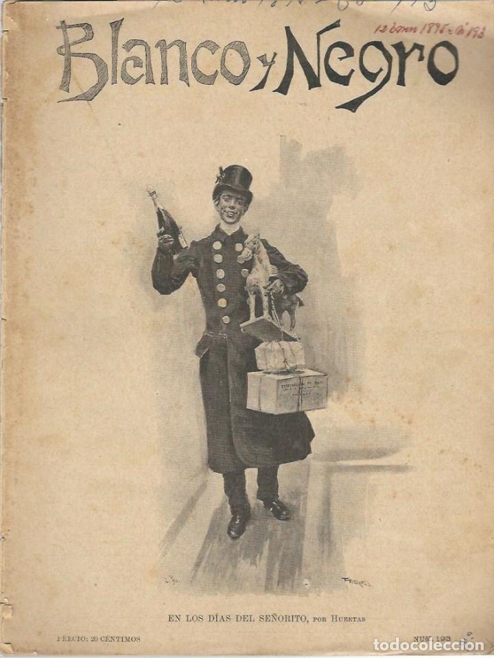 Coleccionismo de revistas y peri&oacute;dicos: REVISTA BLANCO Y NEGRO N&ordm; 193 DEL 12 DE ENERO DE 1895 - LA MUERTE DEL GENERAL PAVIA