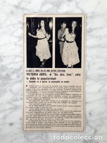 Coleccionismo de revistas y peri&oacute;dicos: RECORTE - VICTORIA ABRIL - 1976