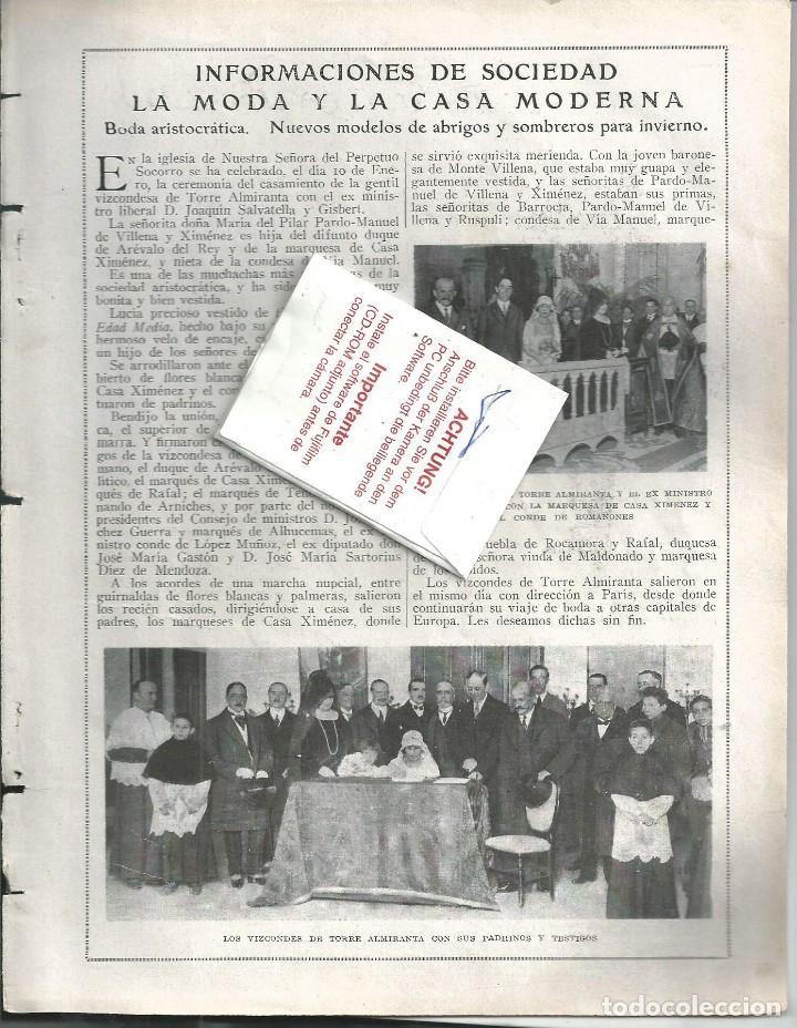 Coleccionismo de Revistas y Peri&oacute;dicos: BYN ENE 1924.N&ordm; 1705.SOCIEDAD MODA VIZCONDES TORRE ALMIRANTA.CONDE ROMANONES Y OTROS QUINA NUEZ COCA