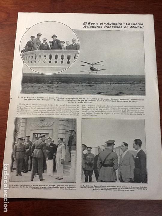 Colecionismo de Revistas e Jornais: EL REY Y EL AUTOGIRO LA CIERVA .AVIADORES FRANCESES EN MADRID.HOJA REVISTA 1925