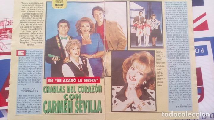 Coleccionismo de Revistas y Peri&oacute;dicos: RECORTE carmen sevilla AGUSTIN BRAVO TELECUPON laura valenzuela no a la siesta tele cinco