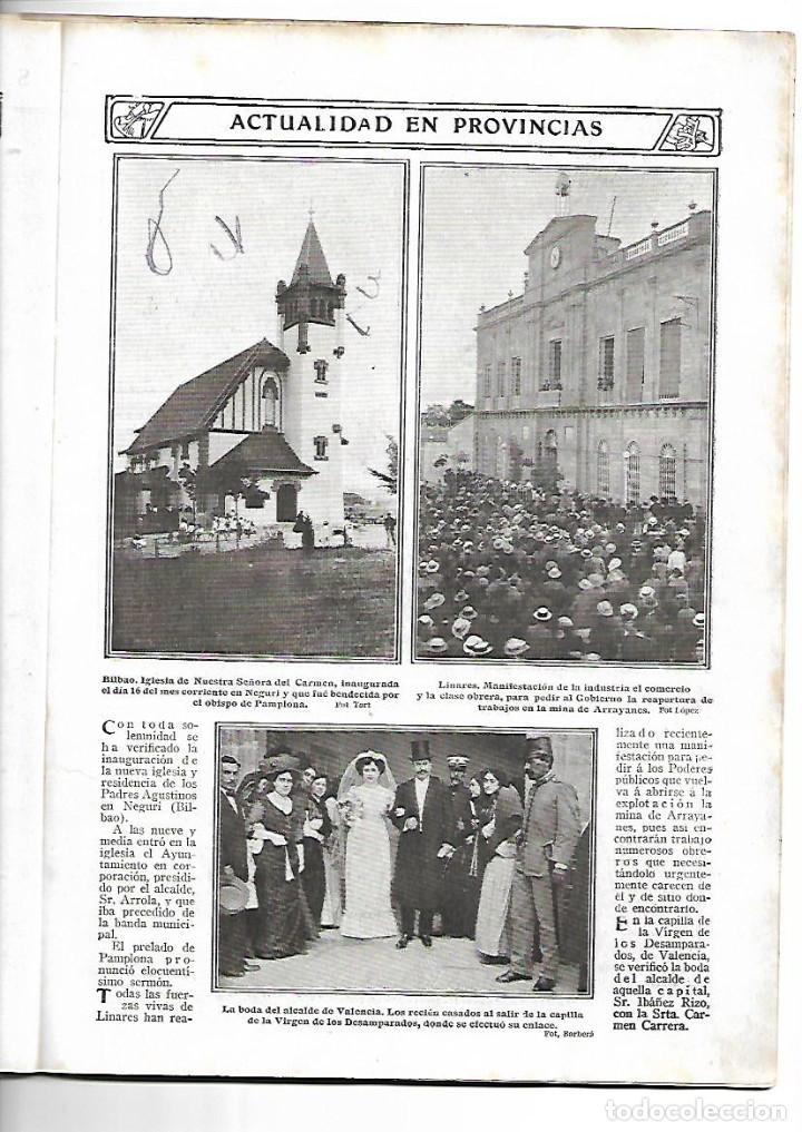 Collezionismo di Riviste e Giornali: A&Ntilde;O 1910 DIBUJO REGOYOS NEGURI LINARES MANIFESTACION MINA ARRAYANES FAMILIA PRESOS CARCEL MODELO
