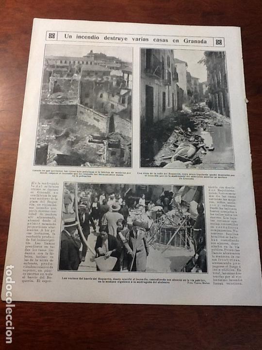Collezionismo di Riviste e Giornali: UN INCENDIO DESTRUYE VARIAS CASAS EN GRANADA . BARRIO Y CALLE BOQUER&Oacute;N.HOJA REVISTA A&Ntilde;O 1925