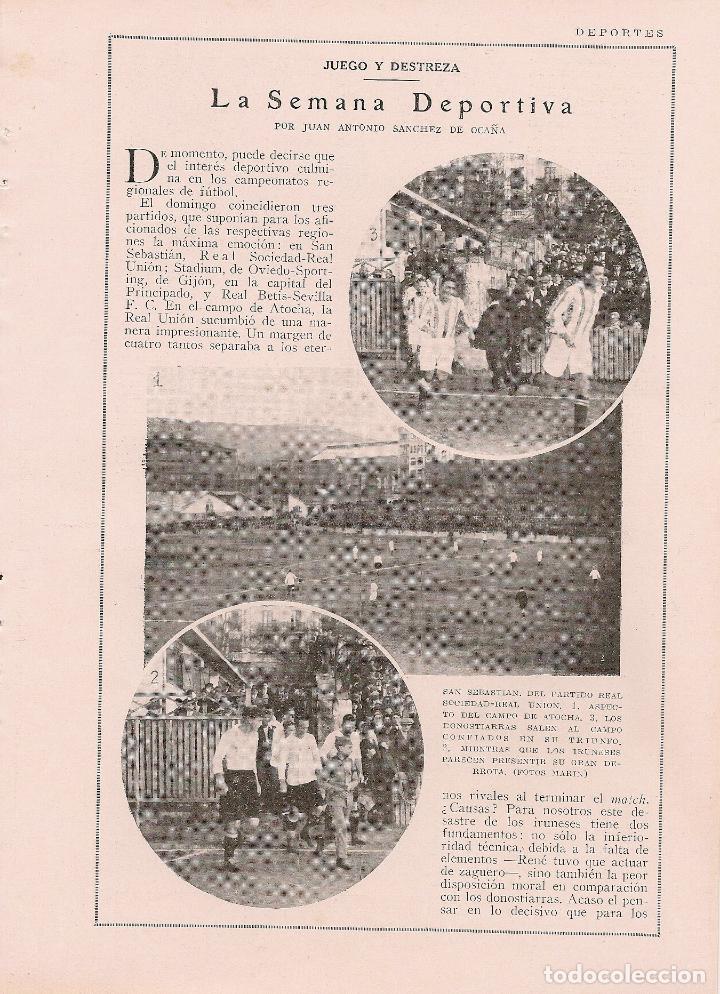 Coleccionismo de revistas y peri&oacute;dicos: * DEPORTES * F&uacute;tbol: campo de Atocha, Real Madrid; Santander: Eclipse&hellip; - 1925