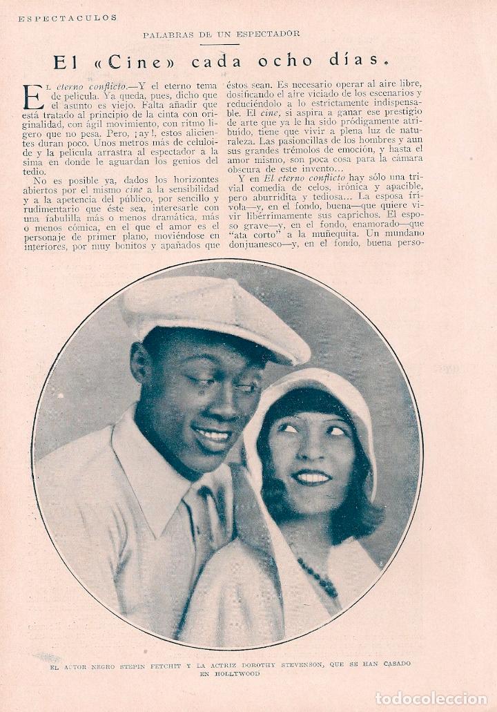 Coleccionismo de Revistas y Peri&oacute;dicos: * CINE * Stepin Fetchit, Dorthy Stevenson, Norma Shearer - 1929