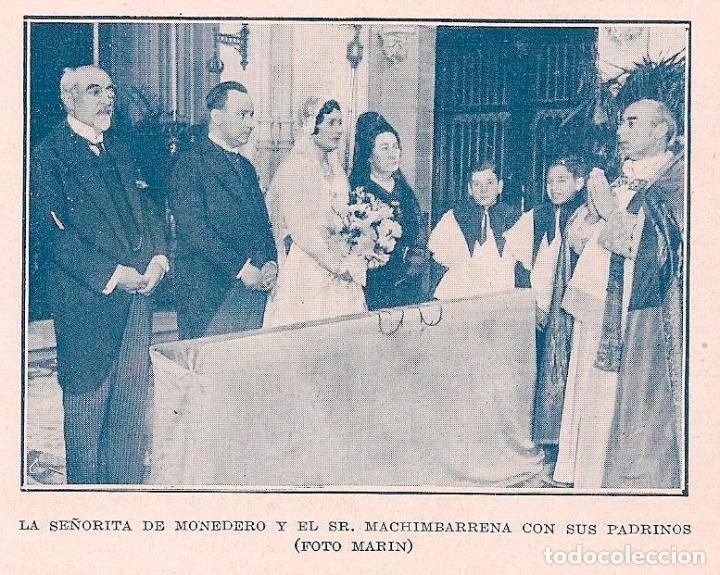 Coleccionismo de Revistas y Peri&oacute;dicos: * BODA * Enlace Srta. de Monedero - Machimbarrena - 1929