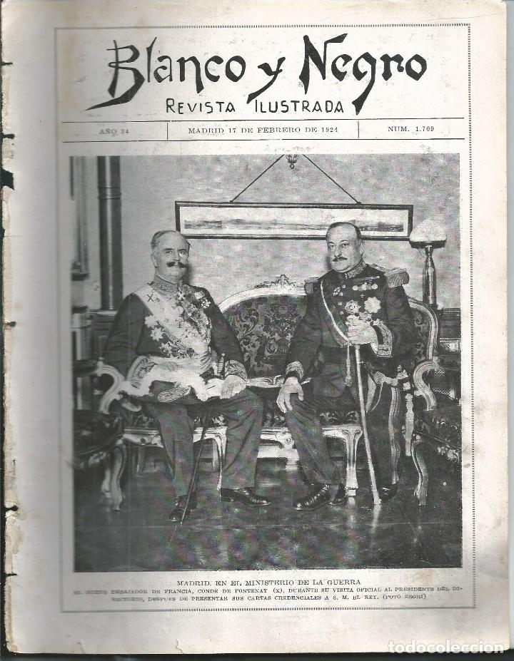 Collezionismo di Riviste e Giornali: BYN 17 FEB 1924.N&ordm; 1709. CALVO SOTELO CREDENCIALES NUEVO EMBAJADOR FRANCIA. CUSTODIA ROMERO