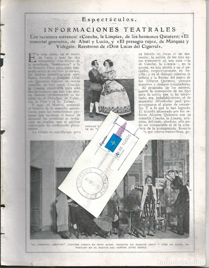 Coleccionismo de revistas y peri&oacute;dicos: BYN 24 FEB 1924.N&ordm; 1710. TEATRO CONCHA LA LIMPIA JOAQUIN ABATI, JOSE DE LUCIO VALENCIA ROSARIO PINO