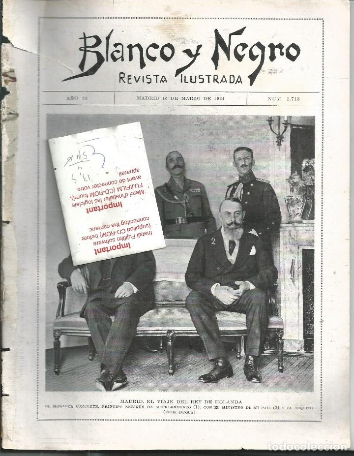 Collection Magazines and Newspapers: BYN 16 MAR 1924.N&ordm; 1713. REY DE HOLANDA EN MADRID CARTAGENA MARINA BLASCO IBA&Ntilde;EZ EN CALCUTA