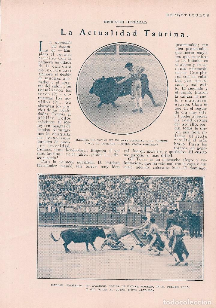 Coleccionismo de Revistas y Peri&oacute;dicos: * TOROS Y TOREROS * Gil Tovar, cogida Rafael Moreno, Perete, encierro en Pamplona...  - 1929