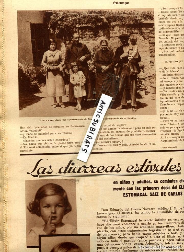 Collection Magazines and Newspapers: REVISTA 1936 TRES FOTOS NI&Ntilde;AS VESTIDAS DE PRIMERA COMUNION EN BLASCOMILLAN ONASTERIO DE O&Ntilde;A