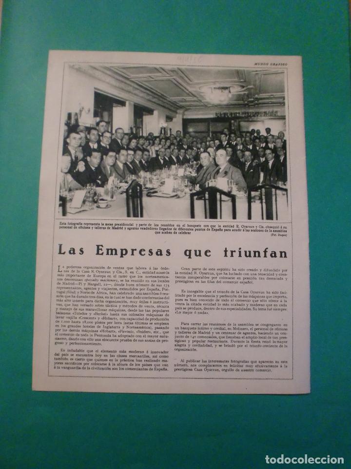 Sammeln von Zeitschriften und Zeitungen: CENA EN MADRID DE EMPLEADOS DE LA EMPRESA R. OYARZUN Y CIA. - NOTAS DE MARRUECOS - 9/4/1930