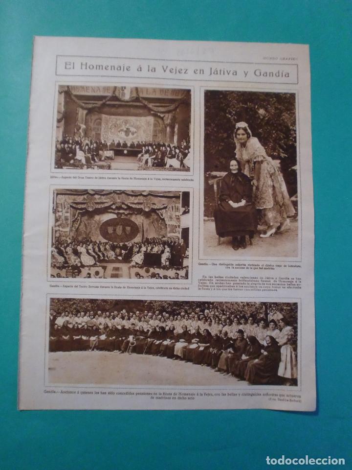 Colecionismo de Revistas e Jornais: HOMENAJE &Aacute; LA VEJEZ EN J&Aacute;TIVA Y GAND&Iacute;A - NOTAS DE URKIOLA BILBAO Y CAD&Iacute;Z - 26/6/1929