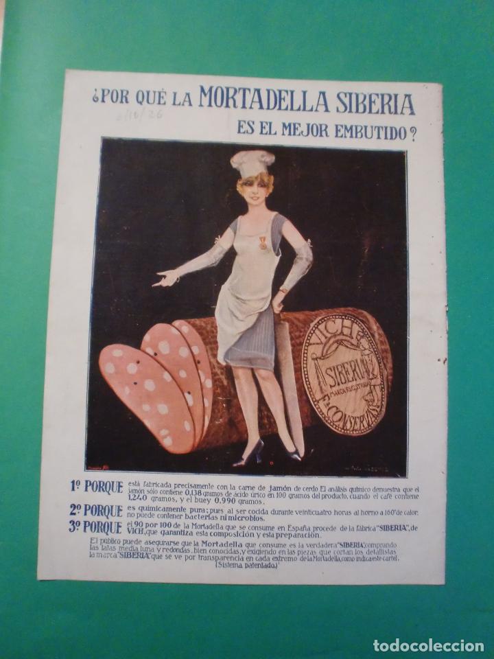 Sammeln von Zeitschriften und Zeitungen: MORTADELA SIBERIA DE VICH BARCELONA - 6/12/1926