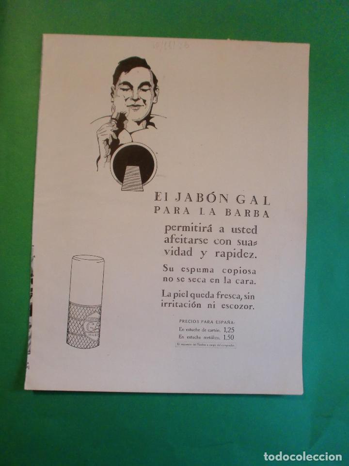 Sammeln von Zeitschriften und Zeitungen: JABON GAL PARA LA BARBA - LA ACTUALIDAD EN BARCELONA - 10/11/1926