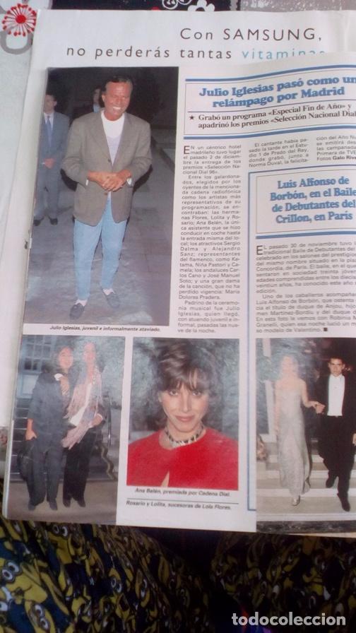Coleccionismo de Revistas y Peri&oacute;dicos: RECORTE JULIO IGLESIAS ANA BELEN LOLITA ROSARIO FLORES LUIS ALFONSO DE BORBON