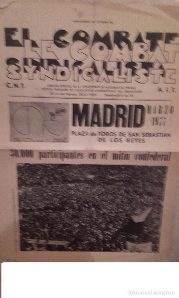 Collectionnisme de Revues et Journaux: LE COMBAT SYNDICALISTE 1977 , revista politica 1 hoja. finalizada
