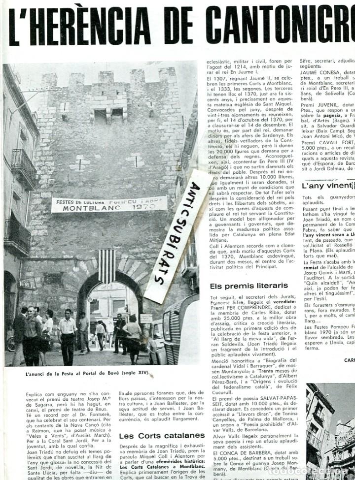 Coleccionismo de revistas y peri&oacute;dicos: REVISTA 1970 MONTBLANCH 14 CONCURS DE PINTURA RAPIDA DE TOSSA DE MAR