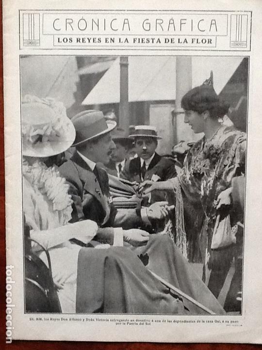 Collection Magazines and Newspapers: ALFONSO XIII Y DO&Ntilde;A VICTORIA DONATIVO DEPENDIENTA CASA GAL PUERTA DEL SOL.CRONICA GRAFICA A&Ntilde;O 1914