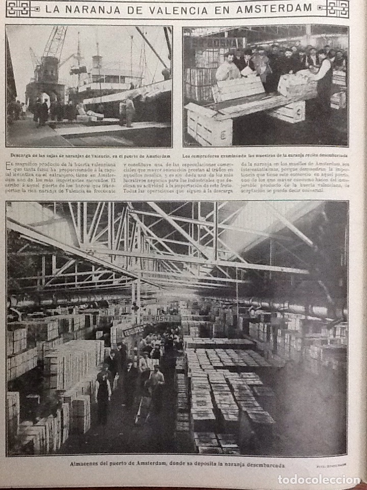 Collection Magazines and Newspapers: LA NARANJA DE VALENCIA EN EL MERCADO DE &Aacute;MSTERDAM.FERIA SEVILLA .BILBAO.REVISTA A&Ntilde;O 1914