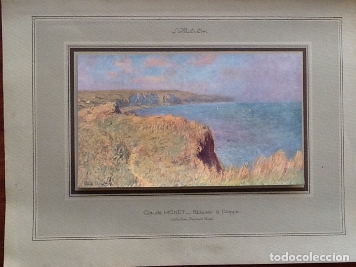 Colecionismo de Revistas e Jornais: CLAUDE MONET FALAISES A DIEPPE COLLECTION DURAND RUEL REVISTA L'ILLUSTRATION 1928 LAMINA