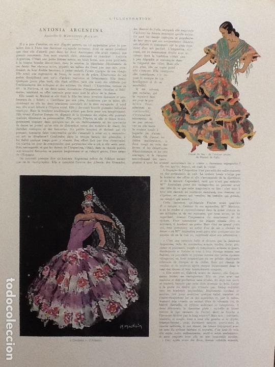 Collezionismo di Riviste e Giornali: ANTONIA ARGENTINA . 2 HOJAS REVISTA L'ILLUSTRATION A&Ntilde;O 1928