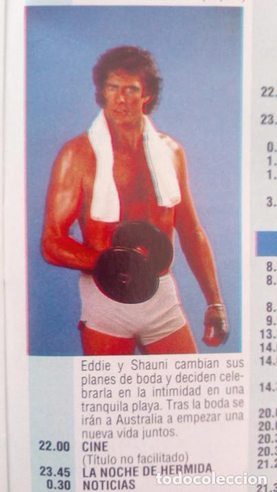 Coleccionismo de Revistas y Peri&oacute;dicos: RECORTE DAVID HASSELHOFF LOS VIGILANTES DE LA PLAYA EL COCHE FANTASTICO