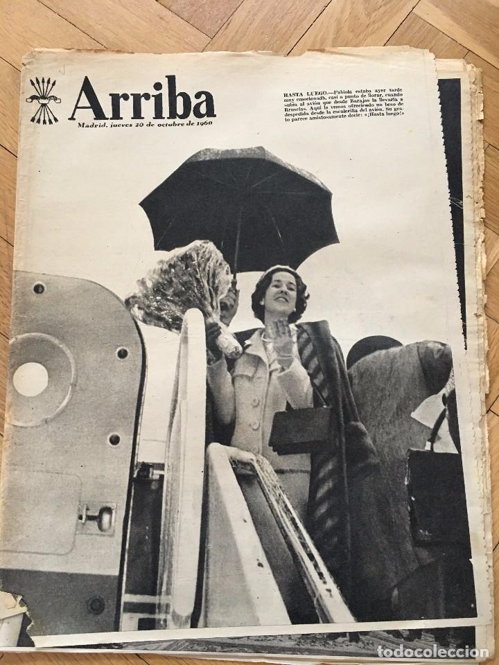 Coleccionismo de revistas y peri&oacute;dicos: ARRIBA 20 OCTUBRE 1960 FABIOLA PALACIO EL PARDO FRANCO REQUENA EL GRAO BARCELONA ZAGREB COPA FERIAS