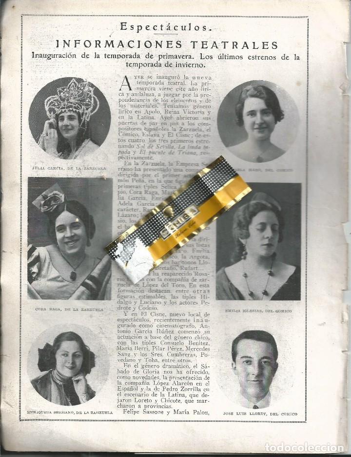 Collection Magazines and Newspapers: BYN ABR 1924.N&ordm; 1717. ZARZUELA, TEATRO, CORA RAGA, ENRIQUETA SERRANO,JOSE LUIS LLORET, SEVILLA GARRO