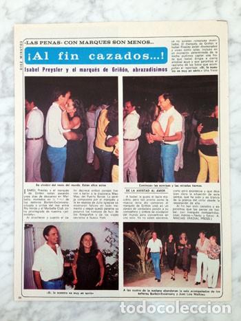 Coleccionismo de Revistas y Peri&oacute;dicos: REPORTAJE - ISABEL PREYSLER Y EL MARQU&Eacute;S DE GRI&Ntilde;&Oacute;N - 1979