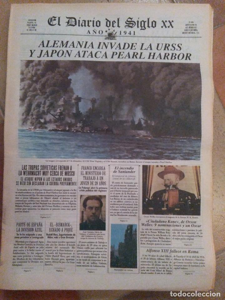 Coleccionismo de Revistas y Peri&oacute;dicos: DIARIO DEL SIGLO XX. 1941 II GUERRA MUNDIAL. DIVISION AZUL. INCENDIO DE SANTANDER. CIUDADANO KANE.