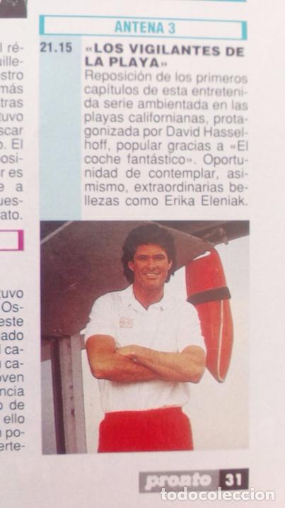 Coleccionismo de Revistas y Peri&oacute;dicos: RECORTE DAVID HASSELHOFF LOS VIGILANTES DE LA PLAYA EL COCHE FANTASTICO