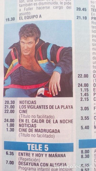 Coleccionismo de Revistas y Peri&oacute;dicos: RECORTE DAVID HASSELHOFF LOS VIGILANTES DE LA PLAYA EL COCHE FANTASTICO