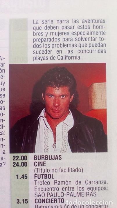 Coleccionismo de Revistas y Peri&oacute;dicos: RECORTE DAVID HASSELHOFF LOS VIGILANTES DE LA PLAYA EL COCHE FANTASTICO