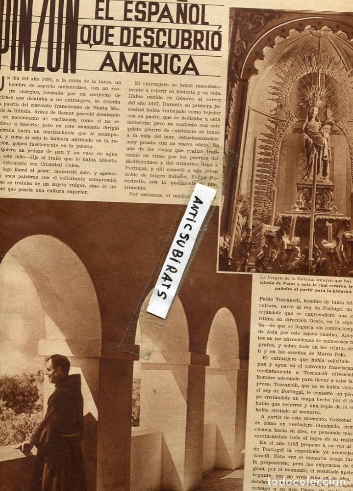 Sammeln von Zeitschriften und Zeitungen: REVISTA 1935 LA VIRGEN DE LA RABIDA EN PALOS  DESCENDIENTE DE PINZON