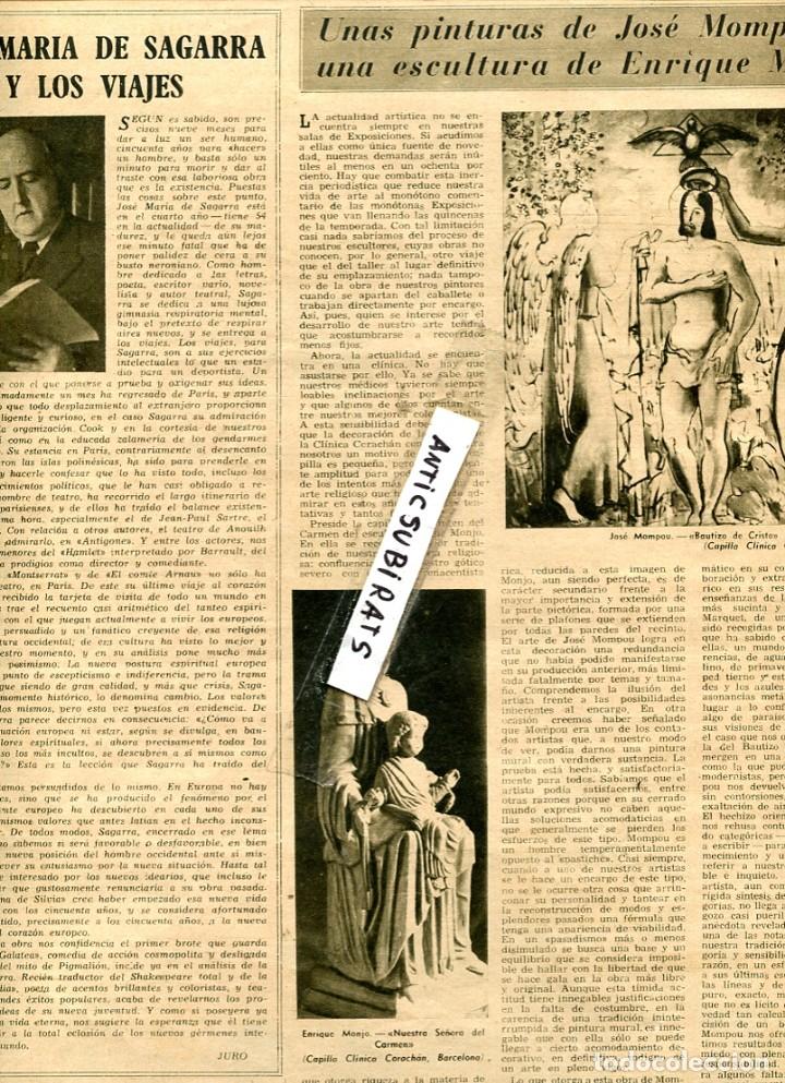 Sammeln von Zeitschriften und Zeitungen: REVISTA A&Ntilde;O 1948 PINTOR JOSE MOMPOU ESCULTOR ENRIQUE MONJO MANUEL CAPDEVILA SAGRADA FAMILIA GAUDI