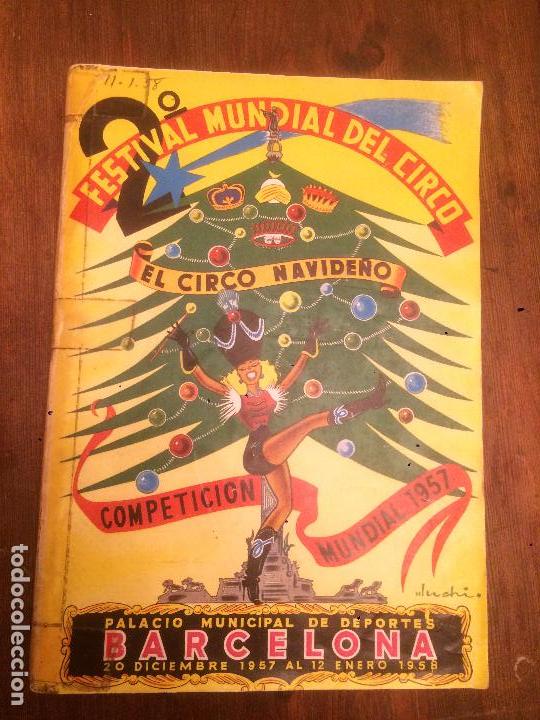 Coleccionismo de Revistas y Peri&oacute;dicos: Antiguo programa festival mundial del circo a&ntilde;o 1957 Barcelona competicion mundial
