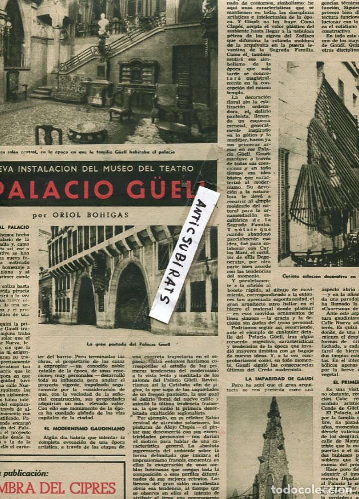 Coleccionismo de Revistas y Peri&oacute;dicos: REVISTA 1948 PALACIO PALAU G&Uuml;ELL ANTONI GAUDI RAFAEL LLIMONA PINET MIGUEL FERRA ESQUI CARMEN FERRER